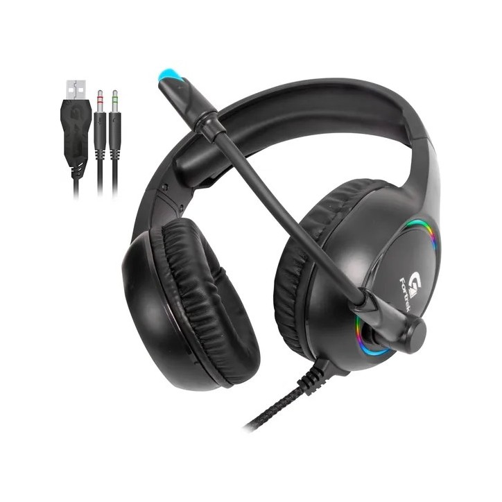 Headphone Com microfone Gamer Holt RGB Fortrek