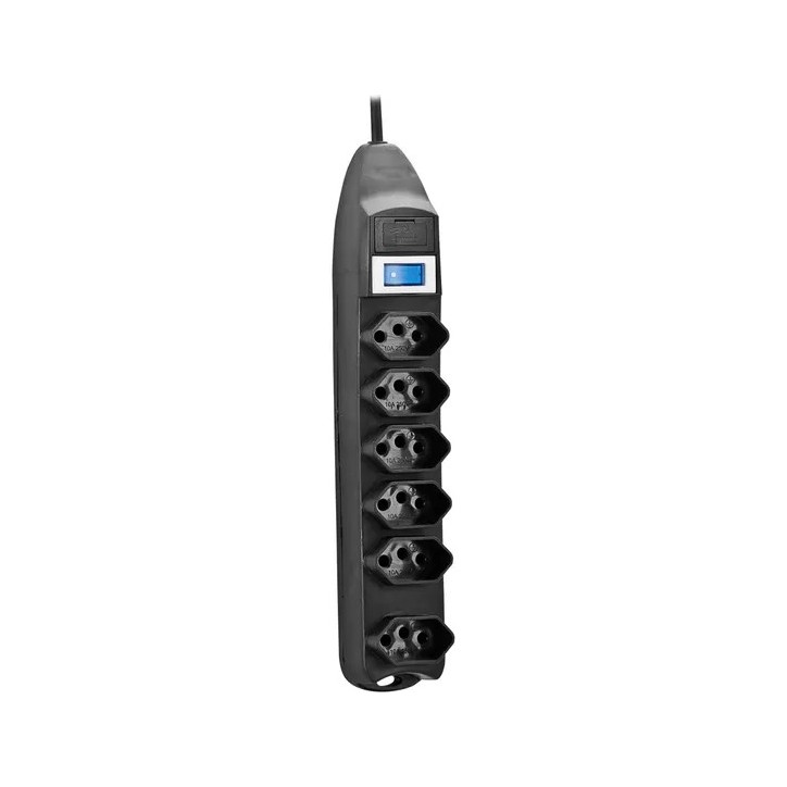 Filtro de Linha 6 Tomadas 2P+T PST-101 Preto FORTREK