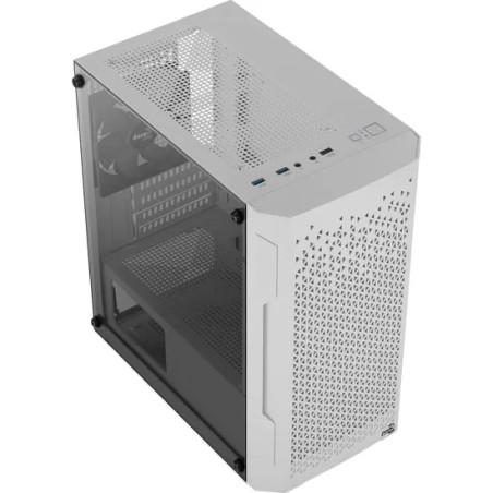 Gabinete Gamer Trinity Mini Branco Lateral Vidro S/Fonte Aerocool
