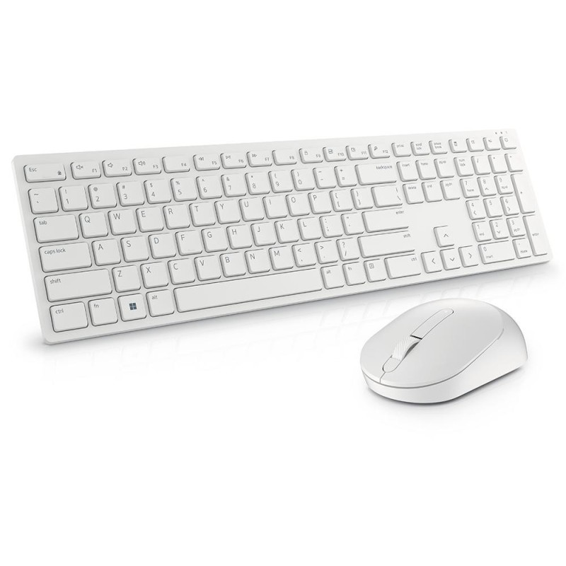 Teclado E Mouse Optico USB Sem Fio Wireless Branco KM5221W Dell