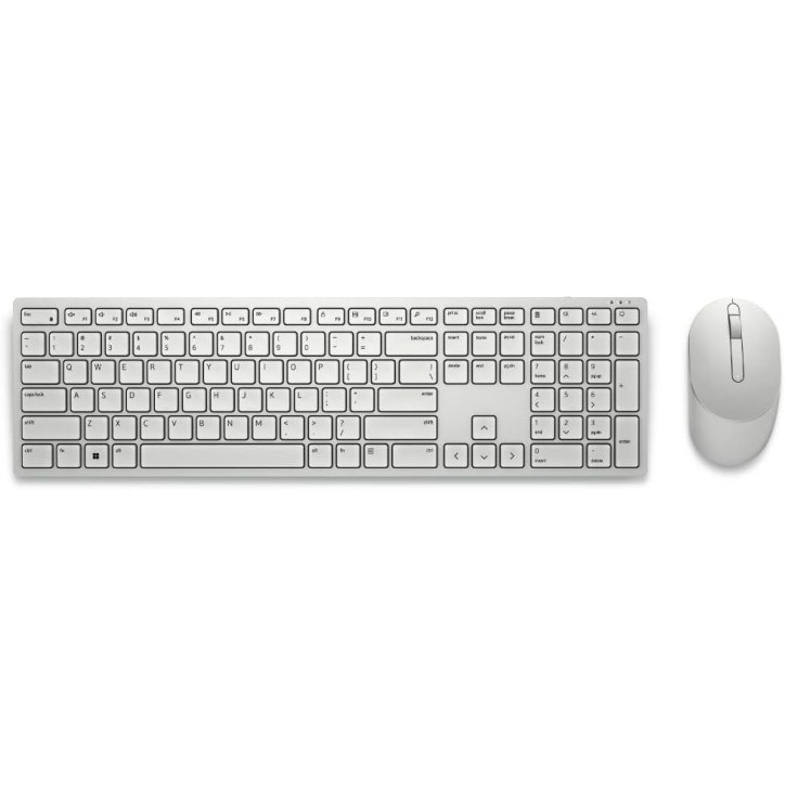 Teclado E Mouse Optico USB Sem Fio Wireless Branco KM5221W Dell