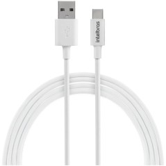 Cabo USB Tipo A X Tipo C Para Smartphone (1,2m) PVC Branco EUAC 12PB Intelbras