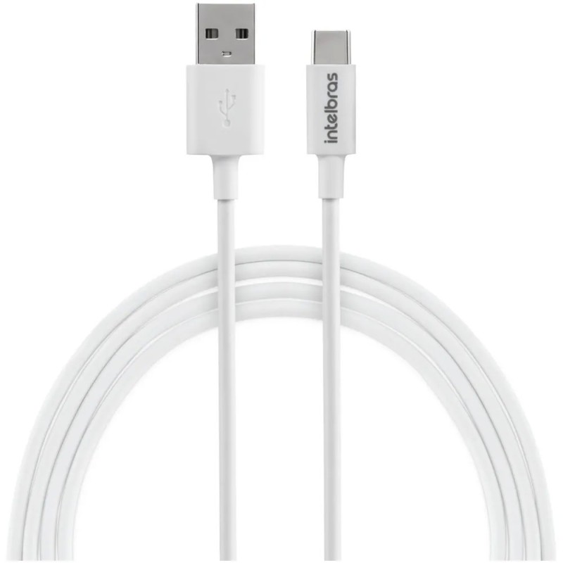 Cabo USB Tipo A X Tipo C Para Smartphone (1,2m) PVC Branco EUAC 12PB Intelbras