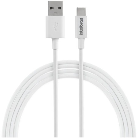 Cabo USB Tipo A X Tipo C Para Smartphone (1,2m) PVC Branco EUAC 12PB Intelbras