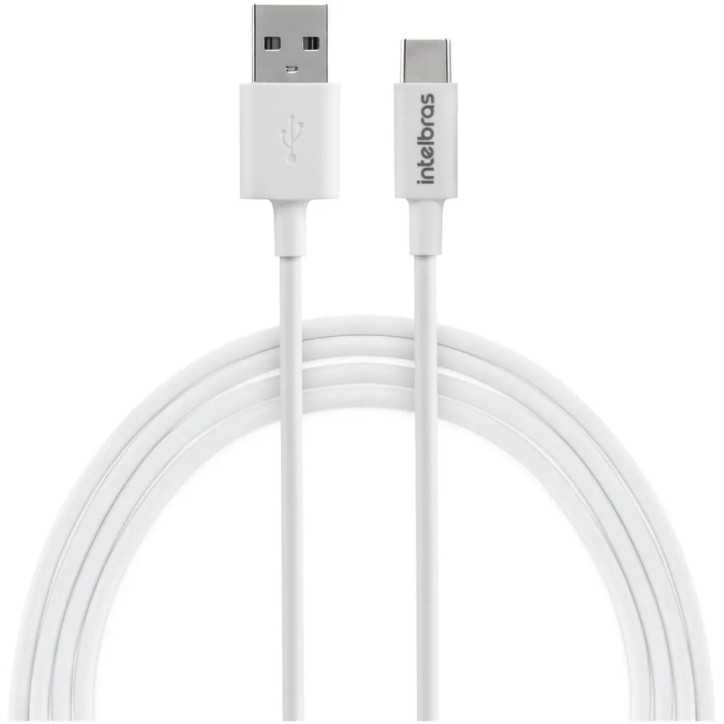 Cabo USB Tipo A X Tipo C Para Smartphone (1,2m) PVC Branco EUAC 12PB Intelbras