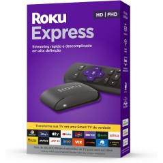 Roku Express 3 Streaming para TV Full HD Com Controle Remoto Wi-fi de Banda-Dupla Preto