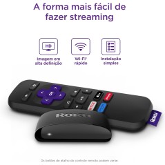 Roku Express 3 Streaming para TV Full HD Com Controle Remoto Wi-fi de Banda-Dupla Preto