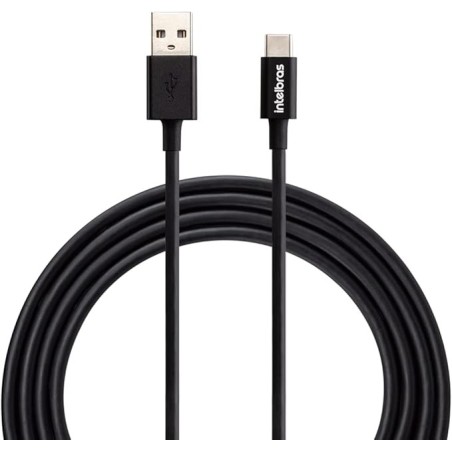 Cabo USB Tipo A X Tipo C Para Smartphone (1,2m) PVC Preto EUAC 12PP Intelbras