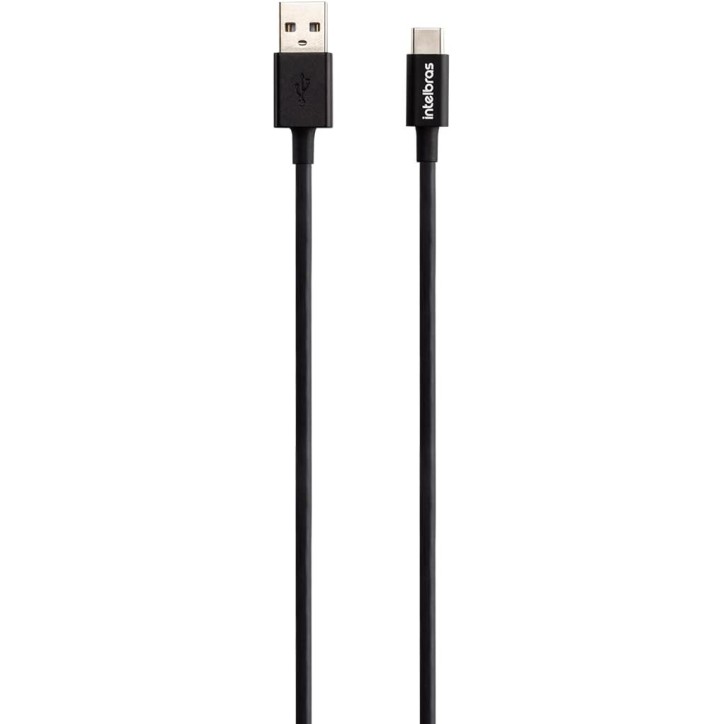 Cabo USB Tipo A X Tipo C Para Smartphone (1,2m) PVC Preto EUAC 12PP Intelbras