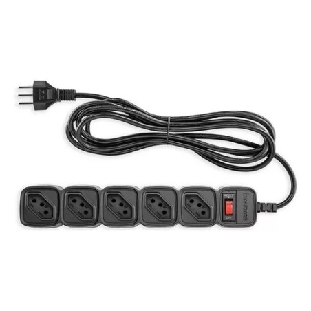 Filtro De Linha 5 Tomadas 3m Preto EPE 205 + Intelbras