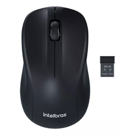 Mouse USB Optico Sem Fio Wireless Preto MSI 50 Intelbras