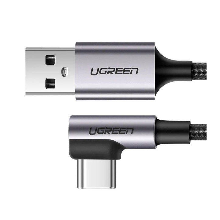 Cabo Tipo USB-C para USB-A 3A US284 1M 90º Cinza Ugreen