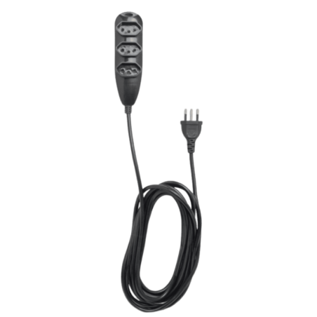 Extensão Elétrica 3 Tomadas 3 Pinos 10a 5m Ext 3005 Preta Intelbras
