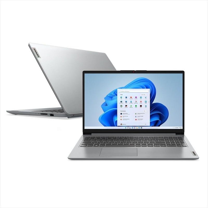 Notebook Lenovo Ideapad 1i Cloud Grey  - Core i3 1215U 8GB DDR4 256GB SSD 15.6" LED W11 HOME