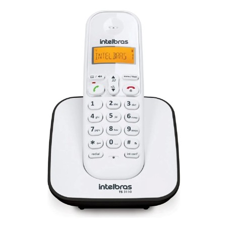 Telefone Sem Fio C/ Identificador de Chamadas TS 3110 Branco e Preto Intelbras