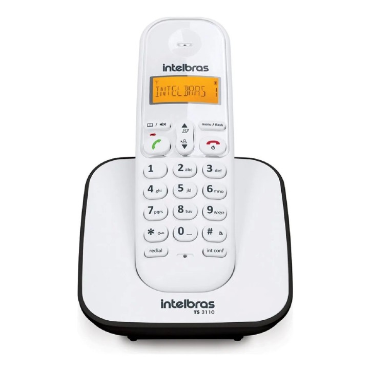 Telefone Sem Fio C/ Identificador de Chamadas TS 3110 Branco e Preto Intelbras