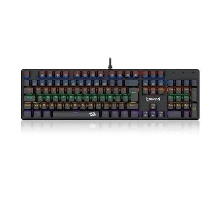 Teclado Mecânico Gamer VALHEIM LED Switch Marrom K608-R Preto Redragon