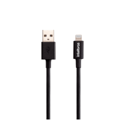 Cabo USB X 8pin Lightning Para iPhone 6, 7, 8, 9, X, XR, 11, 12 PVC Preto EUAL 12PP Intelbras