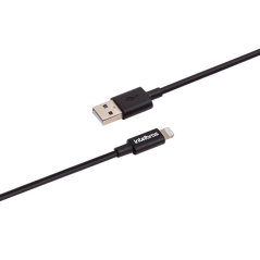 Cabo USB X 8pin Lightning Para iPhone 6, 7, 8, 9, X, XR, 11, 12 PVC Preto EUAL 12PP Intelbras
