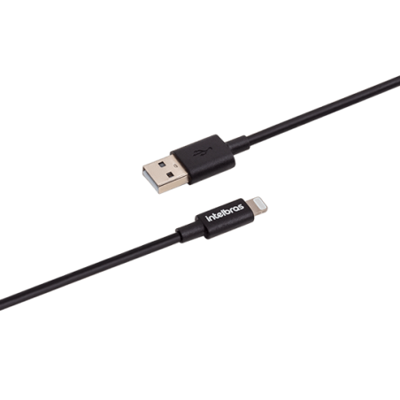 Cabo USB X 8pin Lightning Para iPhone 6, 7, 8, 9, X, XR, 11, 12 PVC Preto EUAL 12PP Intelbras