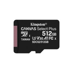 Cartão De Memória Micro SD 512GB Canvas Class 10 + Adaptador SD Kingston