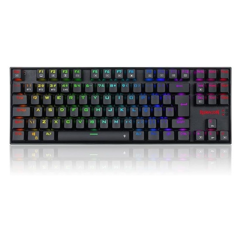 Teclado Mecânico Gamer Redragon LED Switch Marrom K552-2  Preto