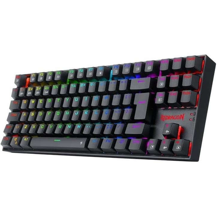 Teclado Mecânico Gamer Redragon LED Switch Marrom K552-2  Preto