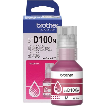 Cartucho Refil Brother BTD100M Magenta 48.8ml DCP-T230/ T430W/ T436W/T530DW/ T730DW/T830DW)