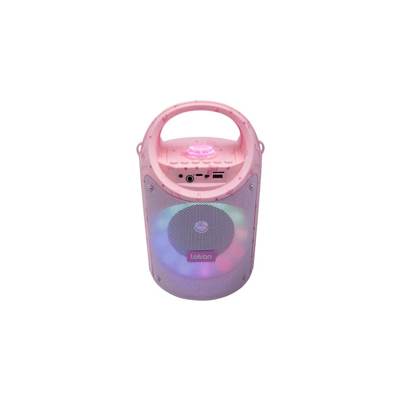 Caixa De Som Com Microfone Hello Kitty 60w (RMS) Bluetooth, FM, USB, Leitor de Cartões Rosa Letron