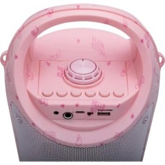 Caixa De Som Com Microfone Hello Kitty 60w (RMS) Bluetooth, FM, USB, Leitor de Cartões Rosa Letron