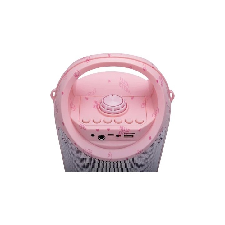 Caixa De Som Com Microfone Hello Kitty 60w (RMS) Bluetooth, FM, USB, Leitor de Cartões Rosa Letron