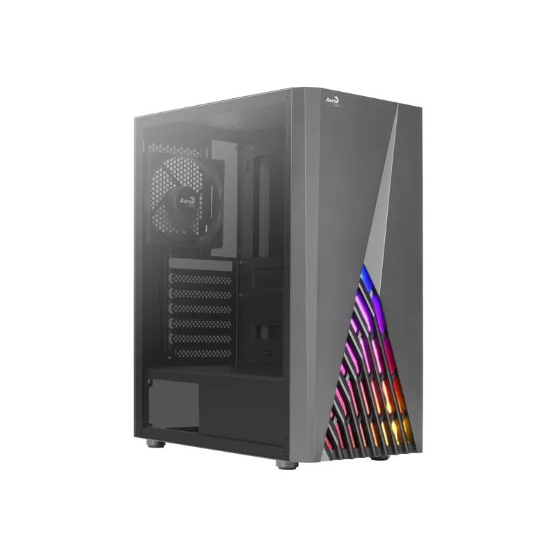 Gabinete Gamer Delta RGB Preto Lateral Vidro S/Fonte Aerocool