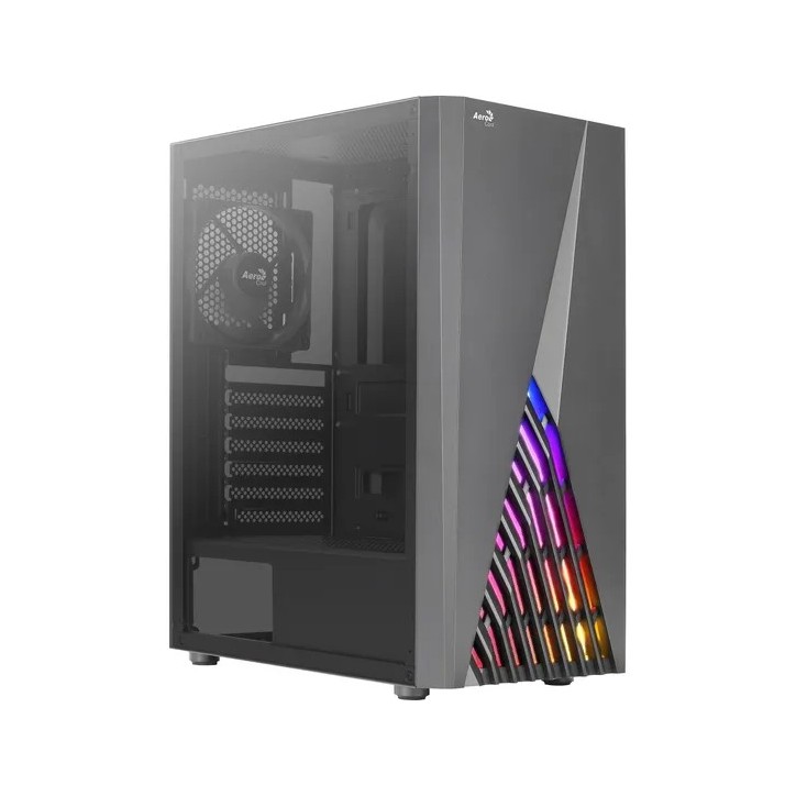 Gabinete Gamer Delta RGB Preto Lateral Vidro S/Fonte Aerocool