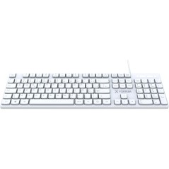 Teclado USB Multimídia K15 Slim Branco Fortrek
