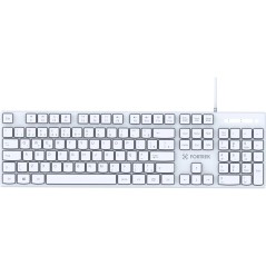 Teclado USB Multimídia K15 Slim Branco Fortrek