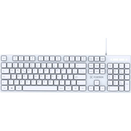 Teclado USB Multimídia K15 Slim Branco Fortrek