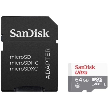 Cartão De Memória Micro SD 64GB Ultra Class 10 + Adaptador SD SDSQUNR-064G-GN3MA Sandisk