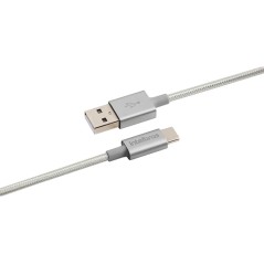 Cabo USB x Tipo C Para Smartphone  (1,5m) Nylon Branco intelbras