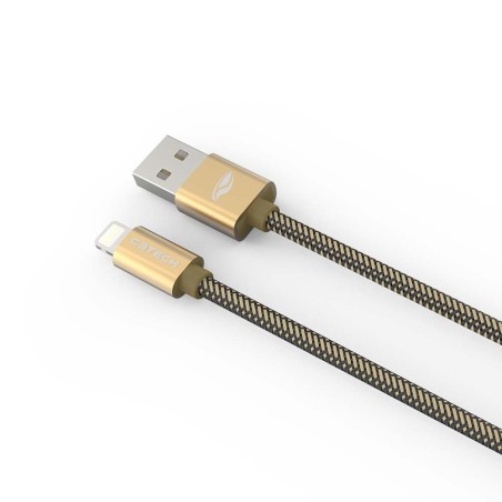 Cabo USB 8pin Lightning Para iPhone 5, 5c, 6, iPad 4, iPod Dourado (2.0m) CB-210GD C3 Tech
