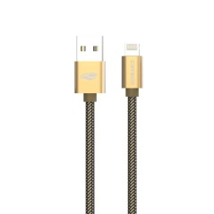 Cabo USB 8pin Lightning Para iPhone 5, 5c, 6, iPad 4, iPod Dourado (2.0m) CB-210GD C3 Tech