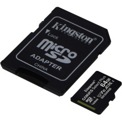 Cartão De Memoria Micro SD 64GB Class 10 Canvas + Adaptador SD SDCS/64GB Kingston