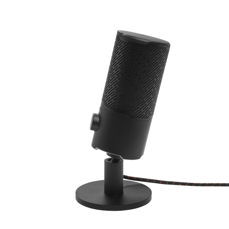 Microfone Quantum Stream Condensador Duplo Com Fio Led  Podcast Preto JBL